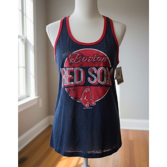NWT Boston Red Sox Tank Top Navy Red Racerback Sleeveless Genuine MLB Baseball M - Picture 10 of 11